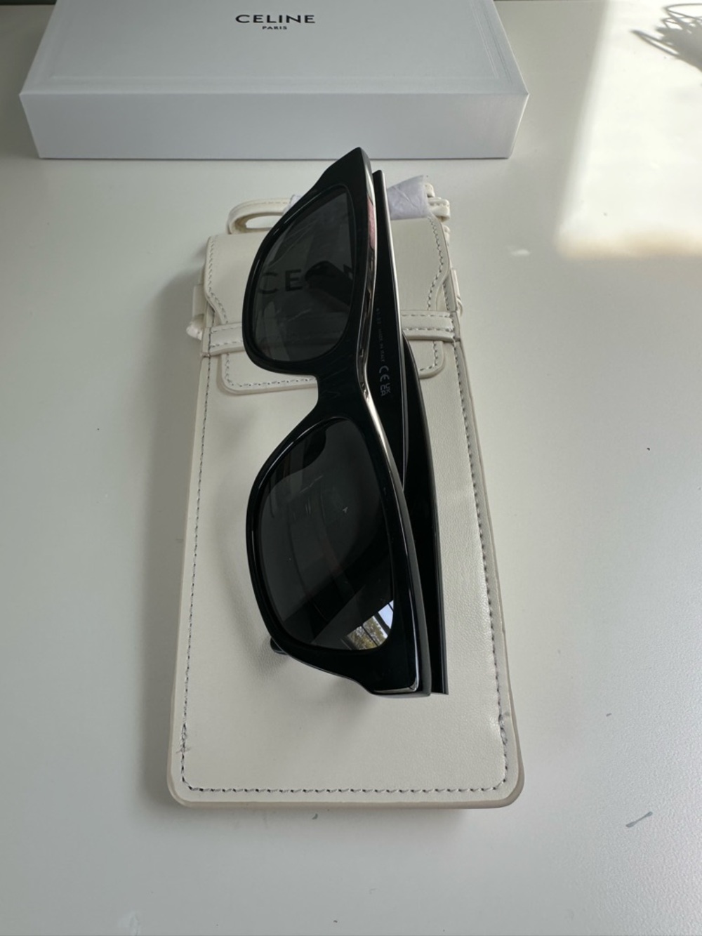 New Celine Black Sunglasses with Off White Crossbidy Case. - Picture 6 of 13